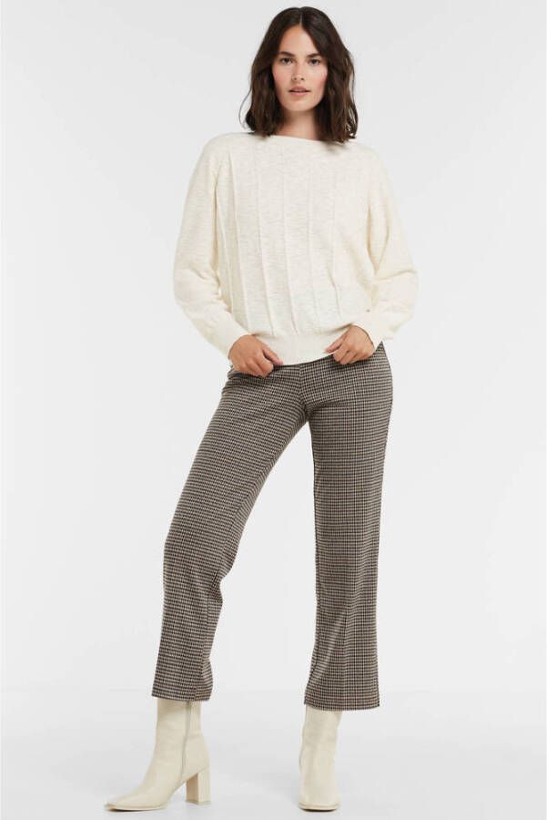 Saint Tropez cropped straight fit broek Kaileen met all over print zand