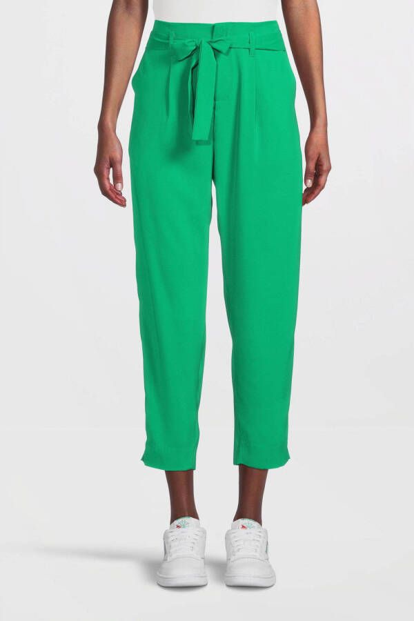 Saint Tropez cropped tapered fit broek Andrea groen