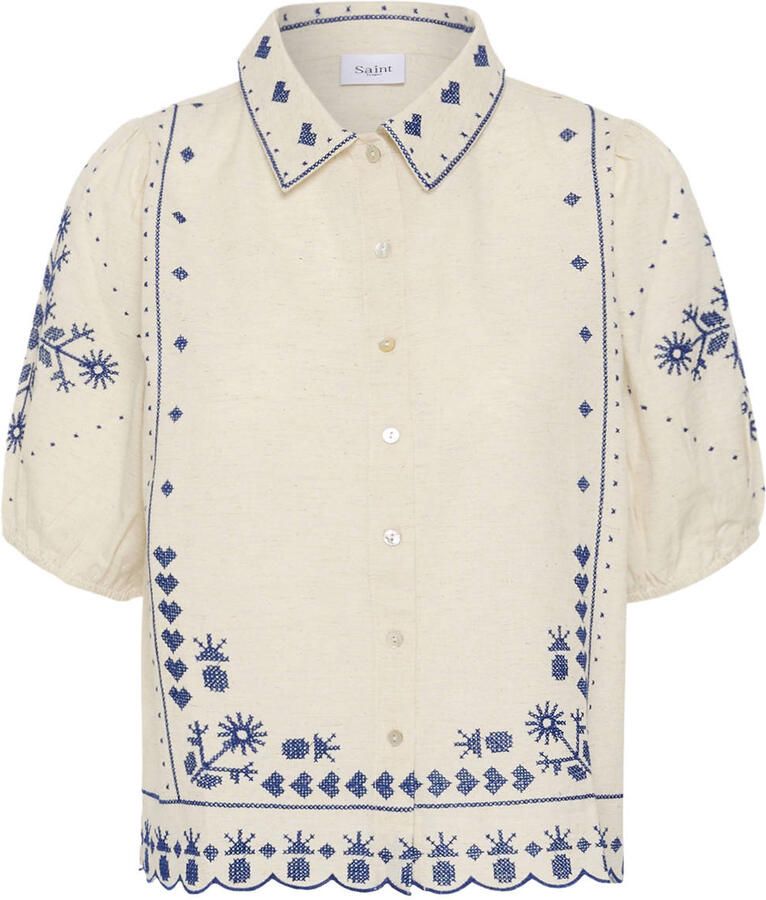 Saint Tropez blouse broderie crème