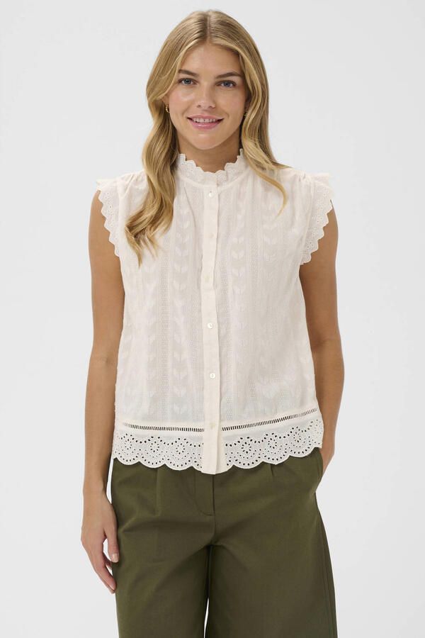 Saint Tropez blouse broderie ecru