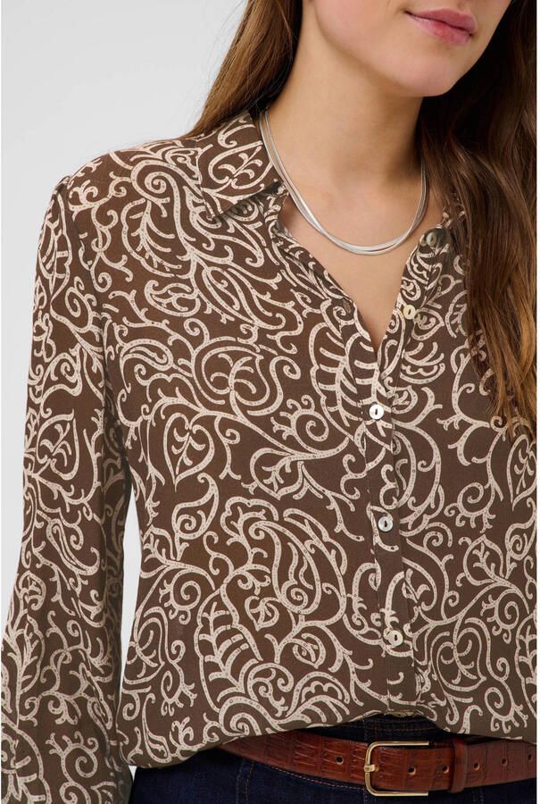 Saint Tropez blouse met paisley bruin - Foto 3