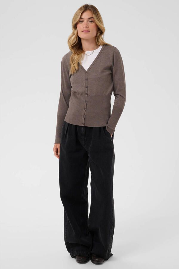 Saint Tropez gebreid vest taupe - Foto 2