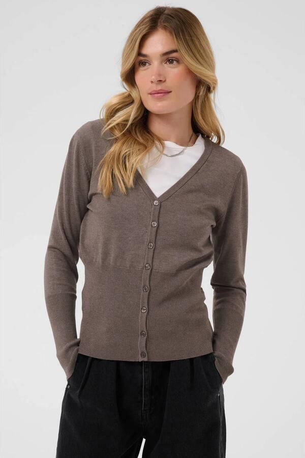 Saint Tropez gebreid vest taupe - Foto 3
