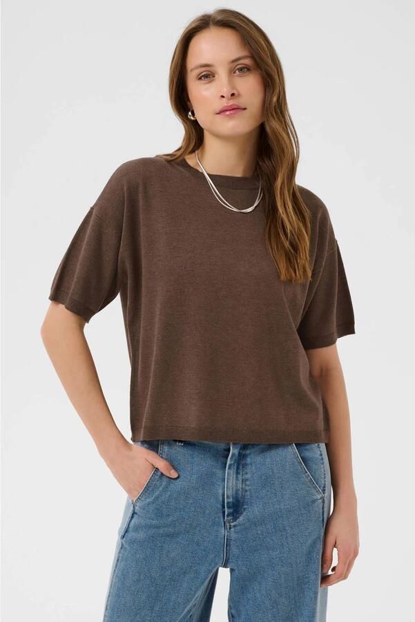 Saint Tropez gebreide top donkerbruin