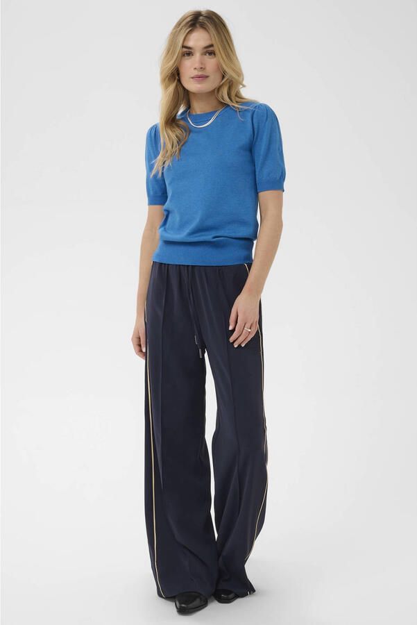 Saint Tropez gebreide top met plooien blauw - Foto 2