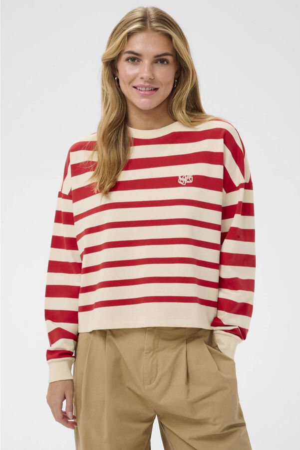 Saint Tropez gestreepte sweater rood