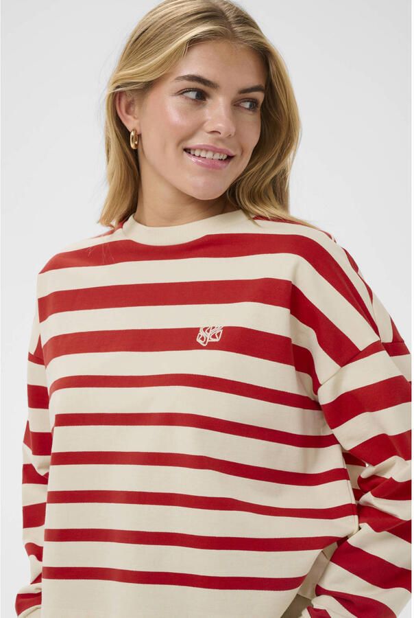 Saint Tropez gestreepte sweater rood - Foto 2