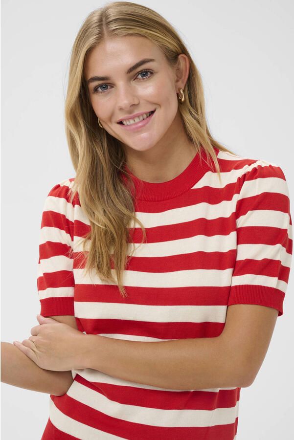 Saint Tropez gestreepte top rood fijn gebreid - Foto 1