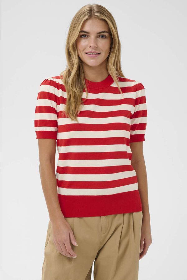 Saint Tropez gestreepte top rood fijn gebreid - Foto 2