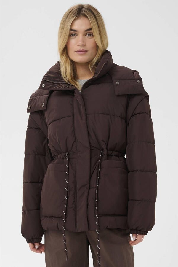 Saint Tropez gewatteerde winterjas donkerbruin