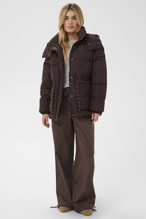 Saint Tropez gewatteerde winterjas donkerbruin - Foto 3