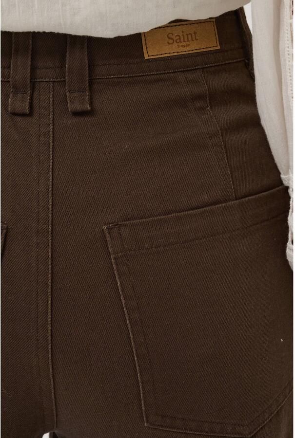 Saint Tropez high waist barrel jeans bruin - Foto 2