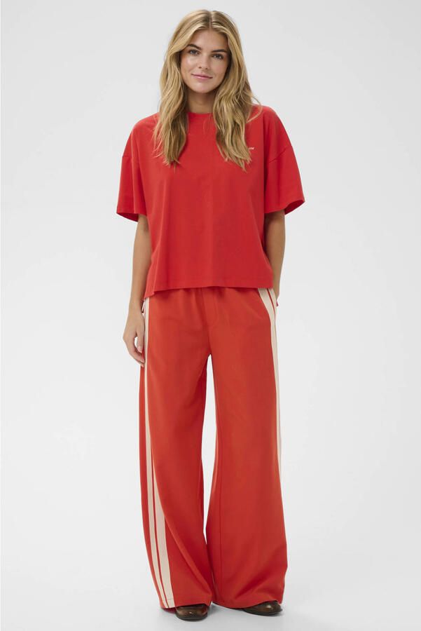 Saint Tropez high waist casual broek rood - Foto 2