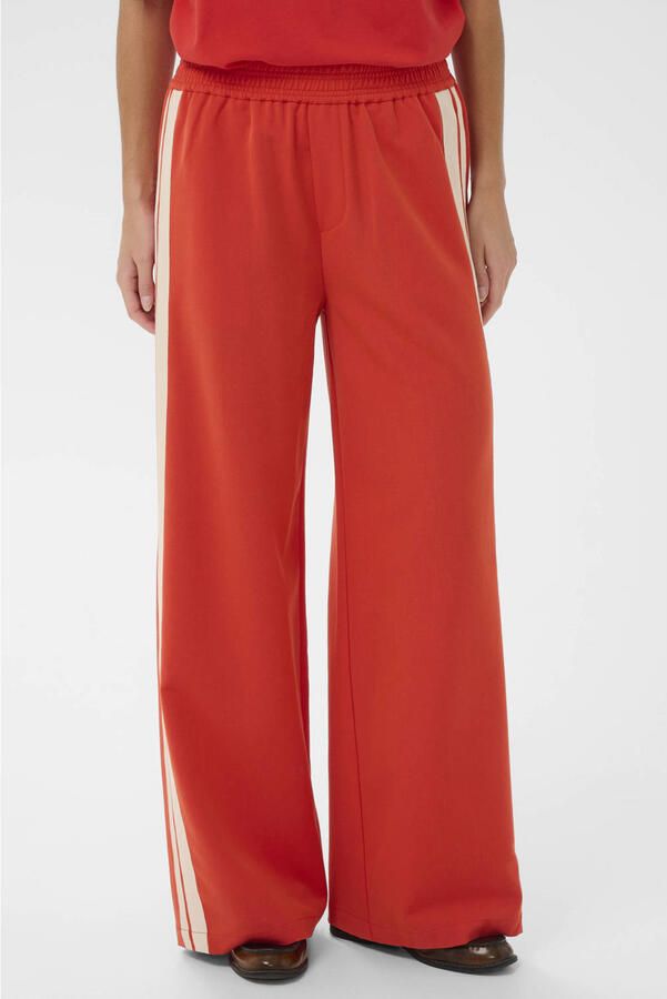 Saint Tropez high waist casual broek rood