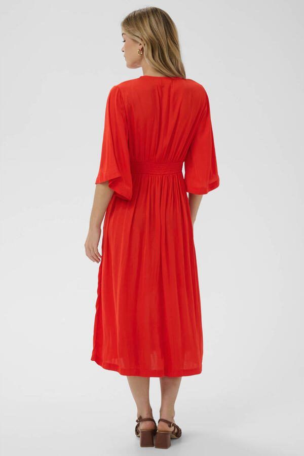 Saint Tropez midi jurk rood - Foto 3