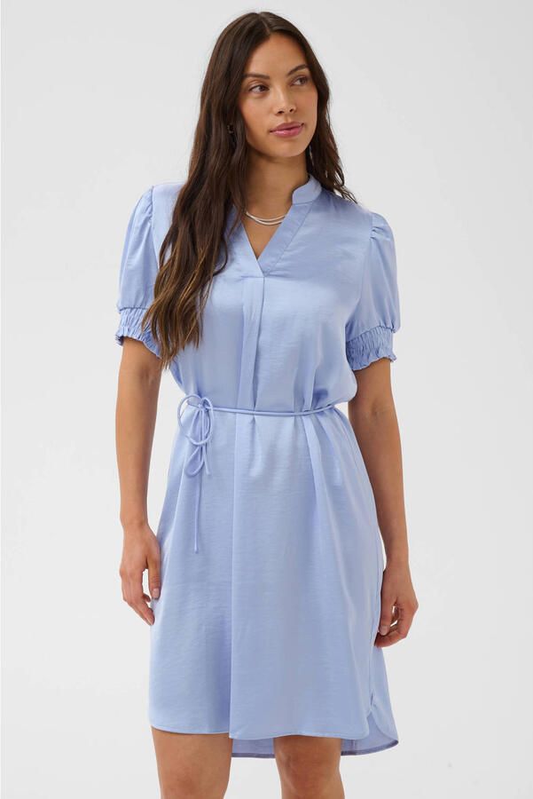 Saint Tropez mini jurk met ceintuur lichtblauw