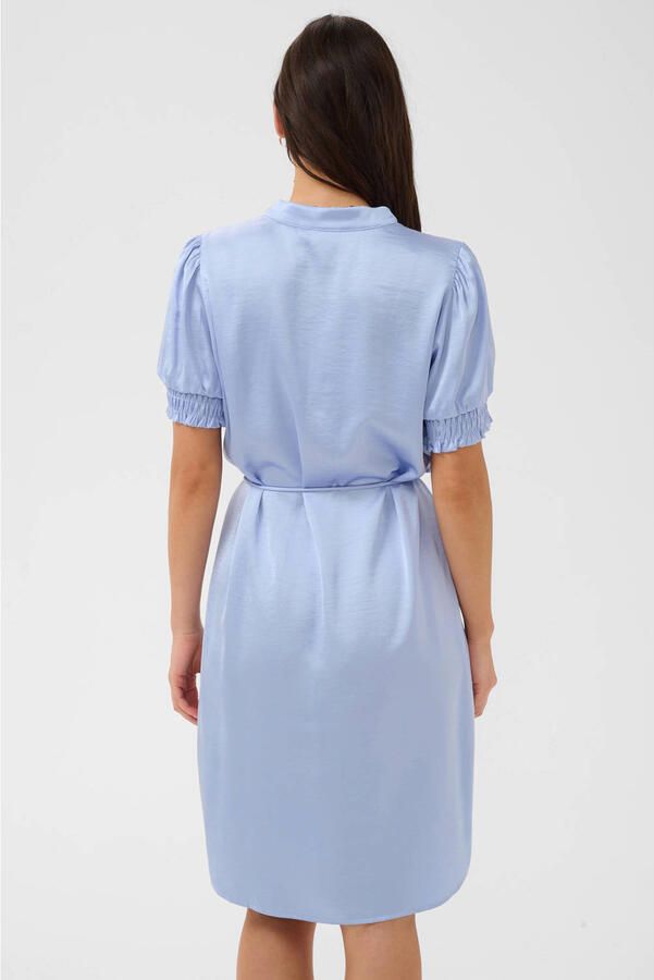 Saint Tropez mini jurk met ceintuur lichtblauw - Foto 3
