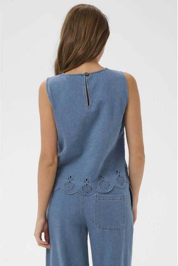 Saint Tropez top broderie medium blue denim - Foto 2