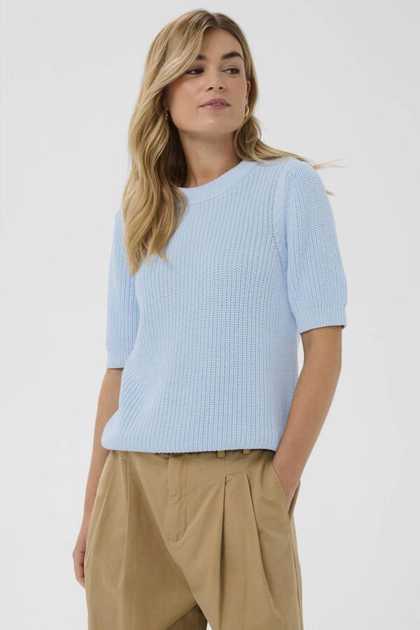 Saint Tropez top lichtblauw grof gebreid