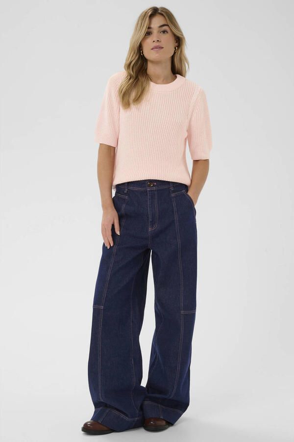 Saint Tropez top lichtroze grof gebreid