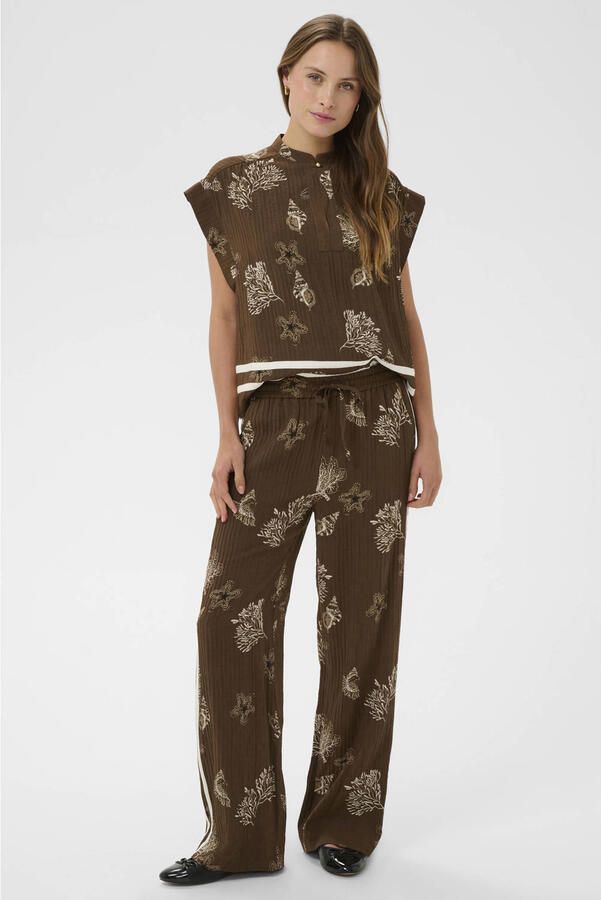 Saint Tropez wide leg regular waist broek bruin - Foto 2