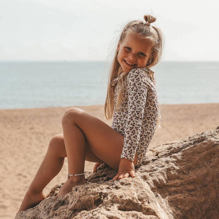 SALTED STORIES Meisjes Zwemkleding Sparkly Flower Bodysuit Creme - Foto 5