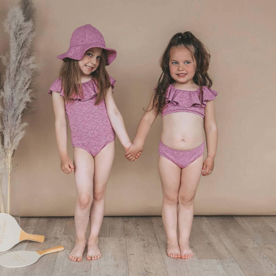 SALTED STORIES Meisjes Zwemkleding Broderie Swimsuit Roze - Foto 5