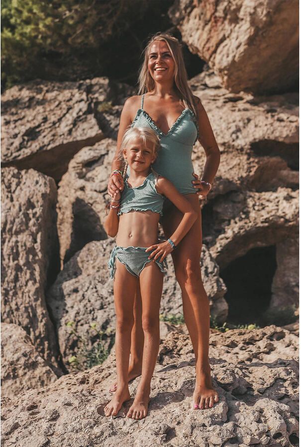 SALTED STORIES Meisjes Zwemkleding Glitter Bikini Groen - Foto 2