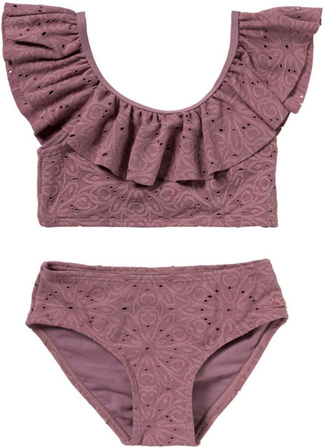 Salted Stories crop bikini met ruches paars