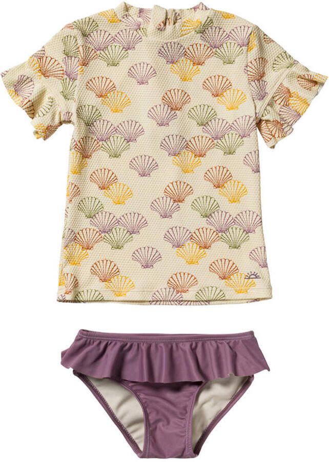 Salted Stories zwemshirt + bikinibroekje ecru paars - Foto 3