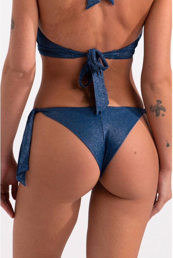 Sam Friday brazilian strik bikinibroekje Ipanema met lurex donkerblauw - Foto 3