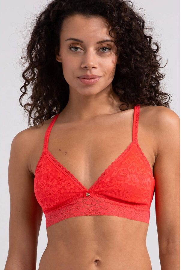 Sam Friday niet-voorgevormde bralette Lacey koraalrood