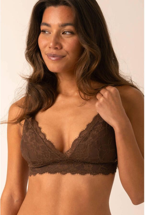 Sam Friday Penelope niet-voorgevormde bralette donkerbruin