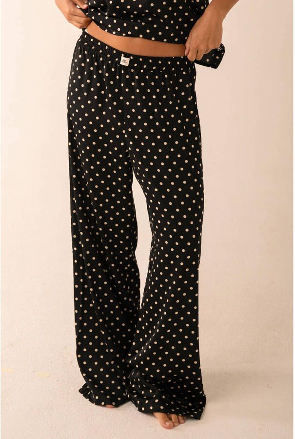 Sam Friday satijnlook pyjamabroek zwart wit - Foto 2