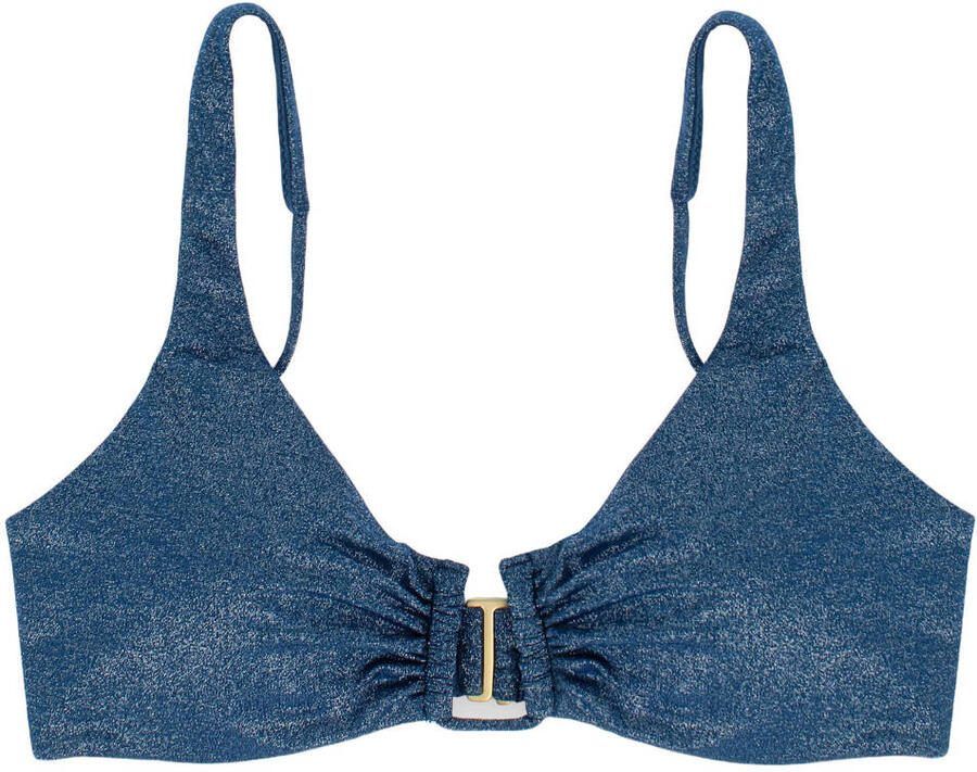 Sam Friday voorgevormde push-up bikinitop Swash met lurex donkerblauw