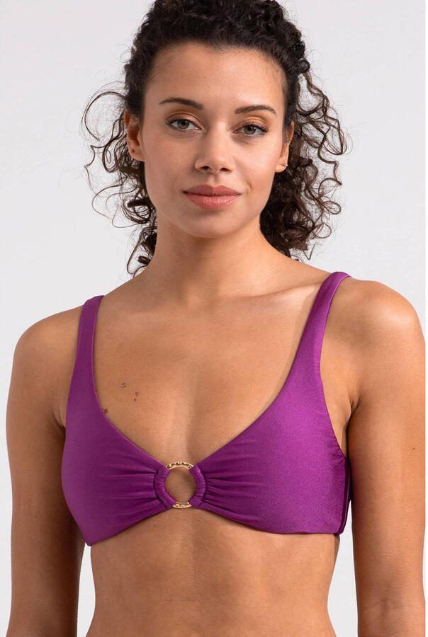 Sam Friday voorgevormde push-up bikinitop Swash met lurex fuchsia - Foto 3