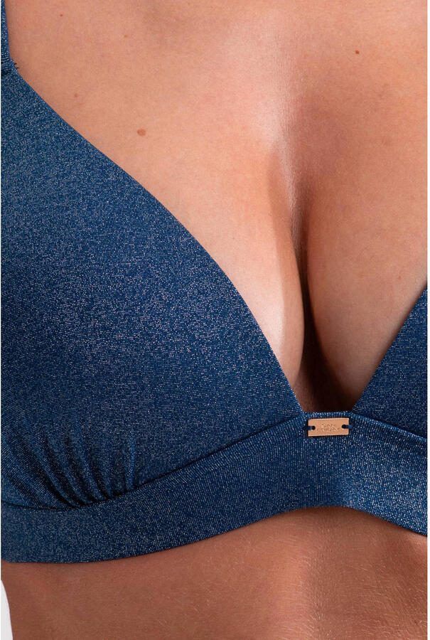 Sam Friday voorgevormde triangel bikinitop Drift met lurex donkerblauw - Foto 2