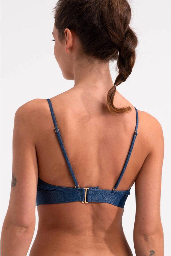 Sam Friday voorgevormde triangel bikinitop Drift met lurex donkerblauw - Foto 3