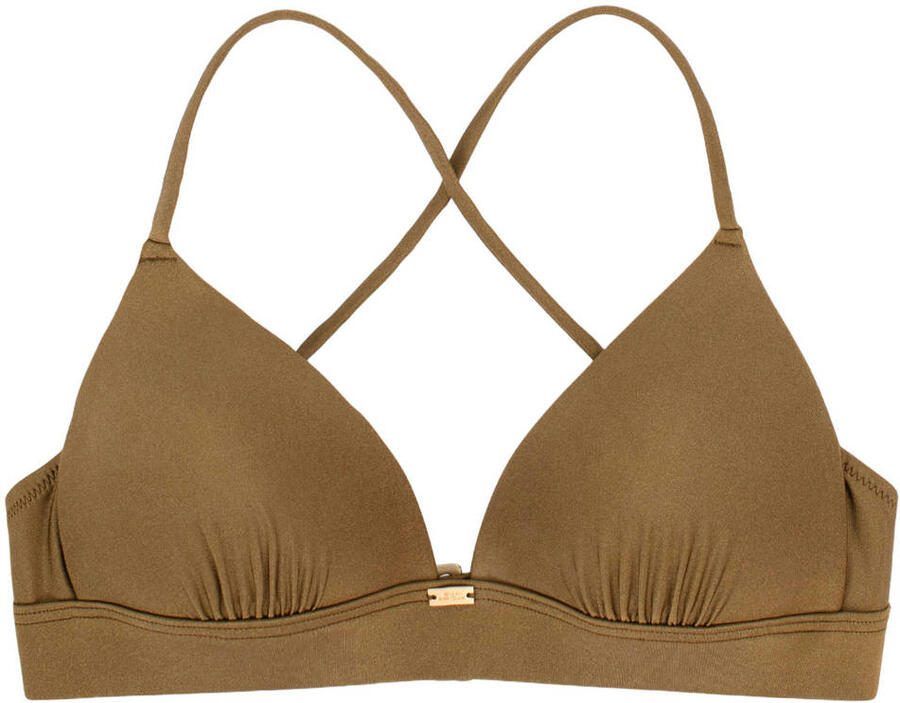 Sam Friday voorgevormde triangel bikinitop Drift met lurex olijfgroen