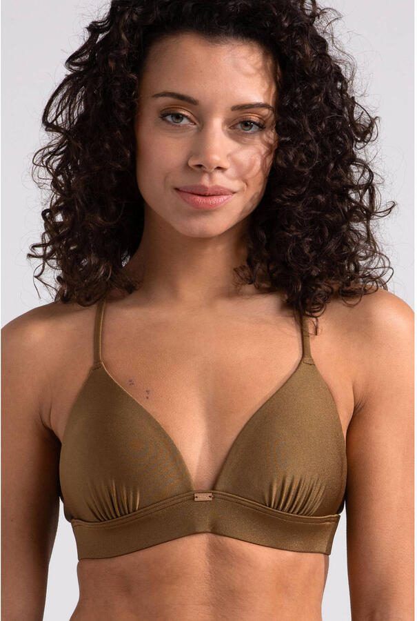 Sam Friday voorgevormde triangel bikinitop Drift met lurex olijfgroen - Foto 2