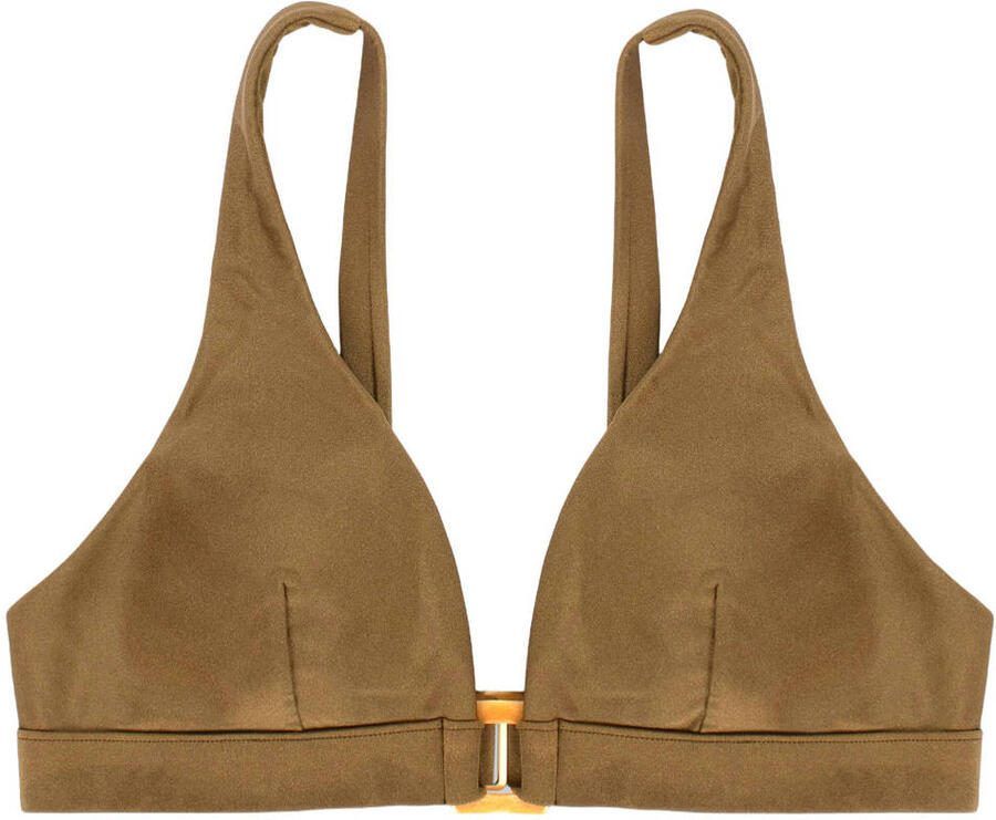 Sam Friday voorgevormde triangel bikinitop Flood met lurex olijfgroen