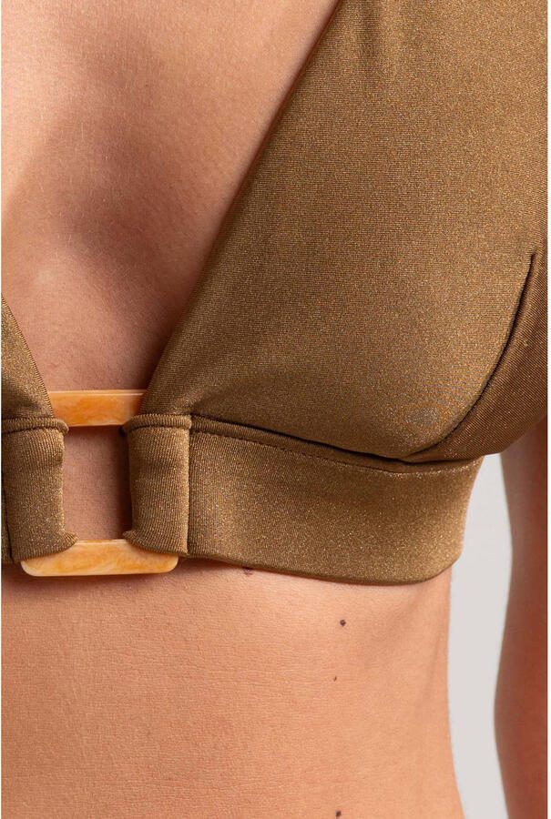 Sam Friday voorgevormde triangel bikinitop Flood met lurex olijfgroen - Foto 2