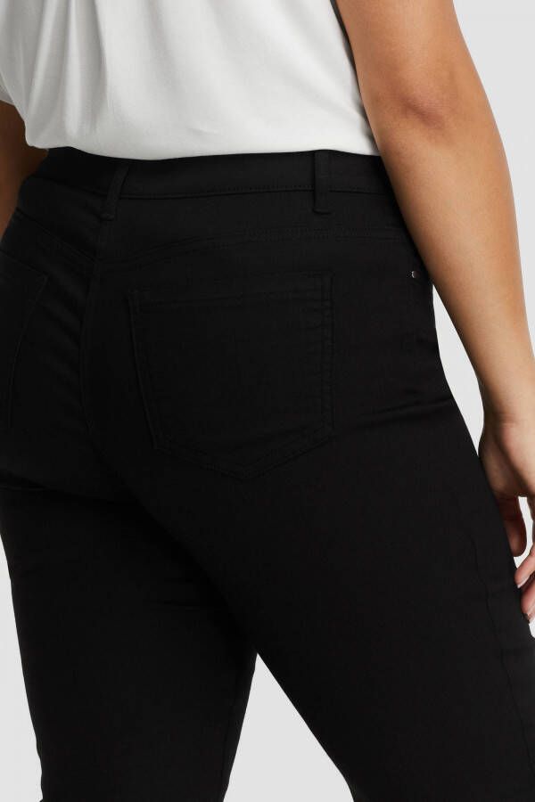 Samoon Stretchbroek Betty met knoop en ritssluiting