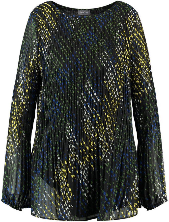 Samoon PLUS SIZE blouse met all-over motief model 'VIBRANT CONTRAST'