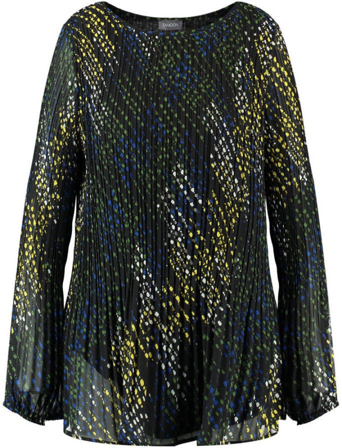 Samoon PLUS SIZE blouse met all-over motief model 'VIBRANT CONTRAST'