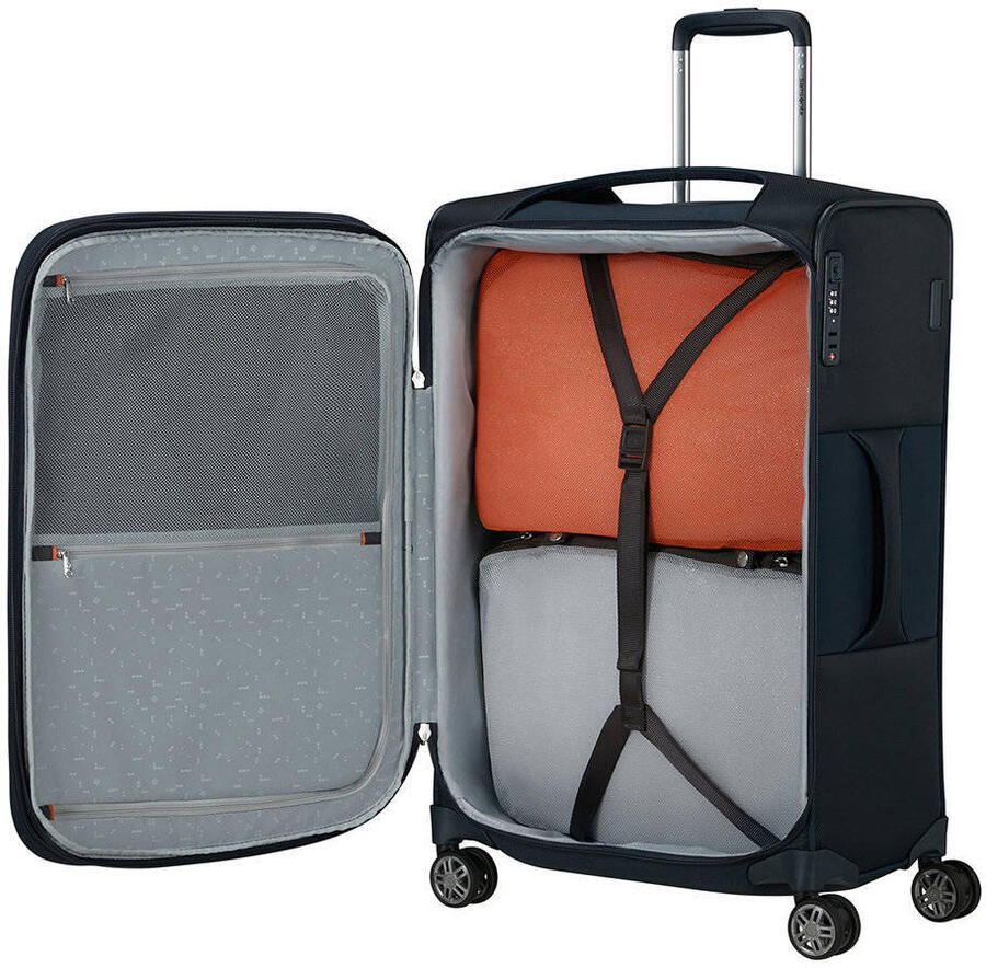 Samsonite Zachte bagage trolley RE-LITE verschillende maten en kleuren Reiskoffer TSA-slot stickervel volume uitbreiding laptopvak (set 2 stuks Met 2 pack cubes)