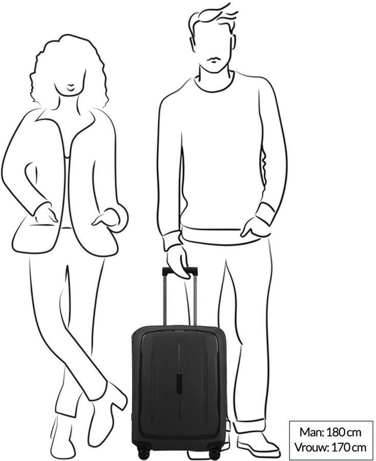 Samsonite Hardshell-trolley ESSENS verschillende maten en kleuren Reiskoffer harde koffer voor vliegreizen TSA-slot