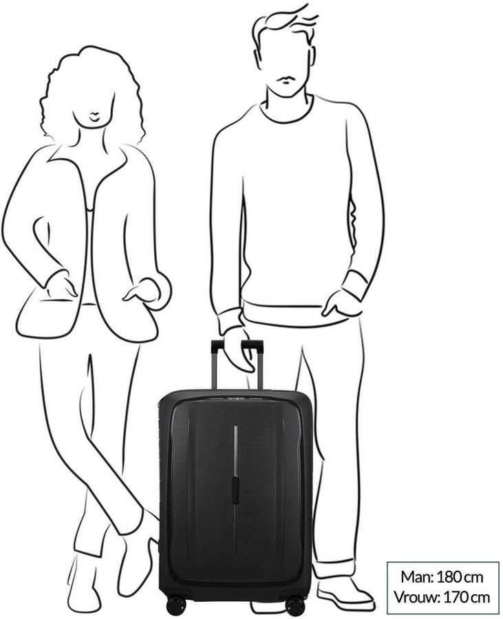 Samsonite Hardshell-trolley ESSENS verschillende maten en kleuren Reiskoffer harde koffer voor vliegreizen TSA-slot