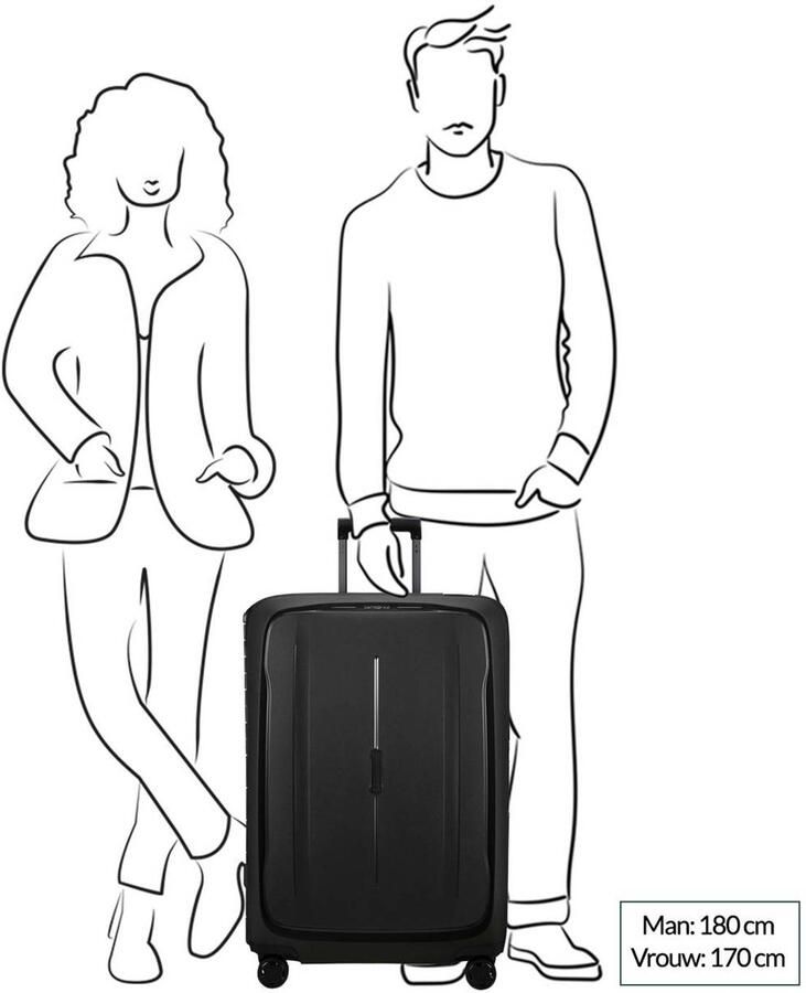 Samsonite Hardshell-trolley ESSENS verschillende maten en kleuren Reiskoffer harde koffer voor vliegreizen TSA-slot