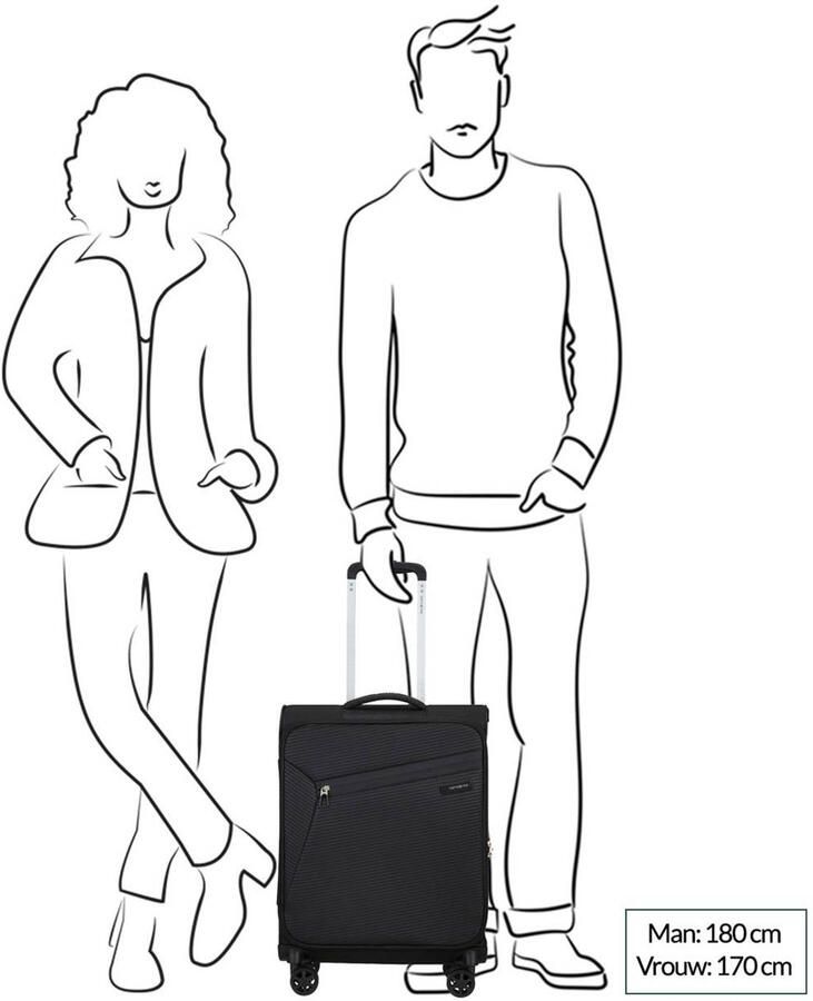 Samsonite Zachte bagage trolley LITEBEAM verschillende maten en kleuren Reiskoffer ruimbagage trolley volume uitbreiding bij M L
